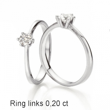 Solitaire Ring Weissgold mit 0,200 ct